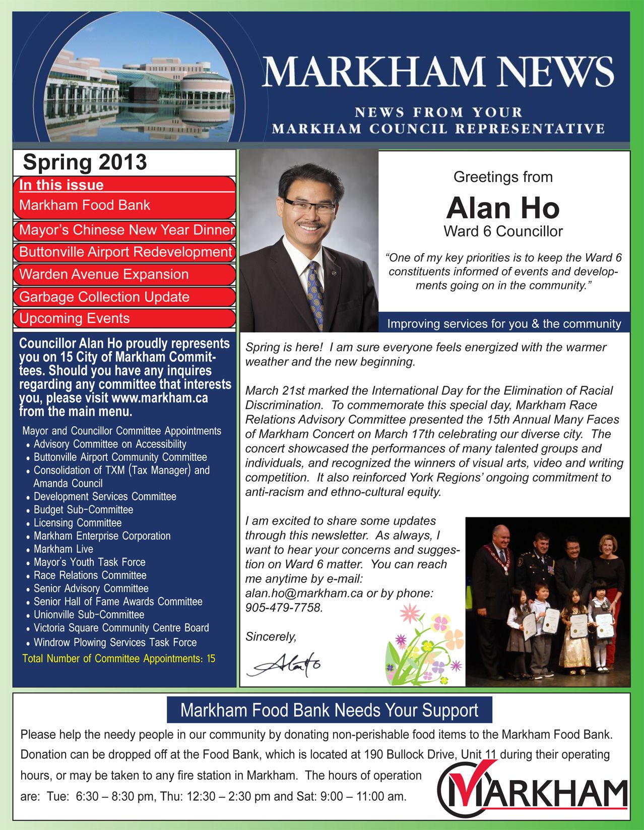 Alan Ho – Ward 6 Councillor, City of Markham Build Ward - Logo