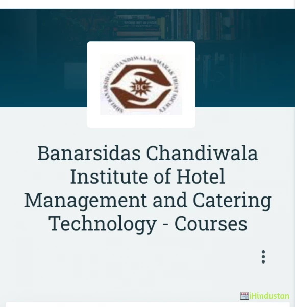 Banarsidas Chandiwala Institute of Hotel Management and - Logo