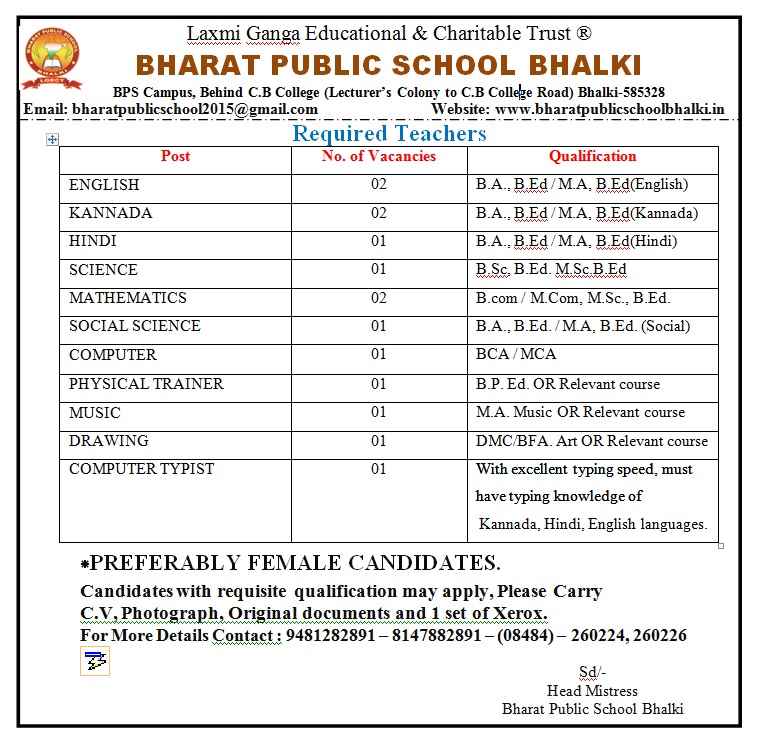 Bharat Public School Bhalki - Cover photo