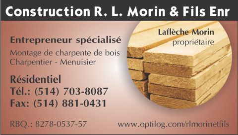 Construction R.L. Morin &a; Fils enr. - Logo