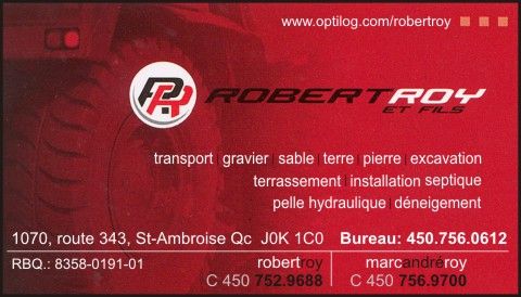 Excavation Robert Roy &a; Fils Inc - Logo