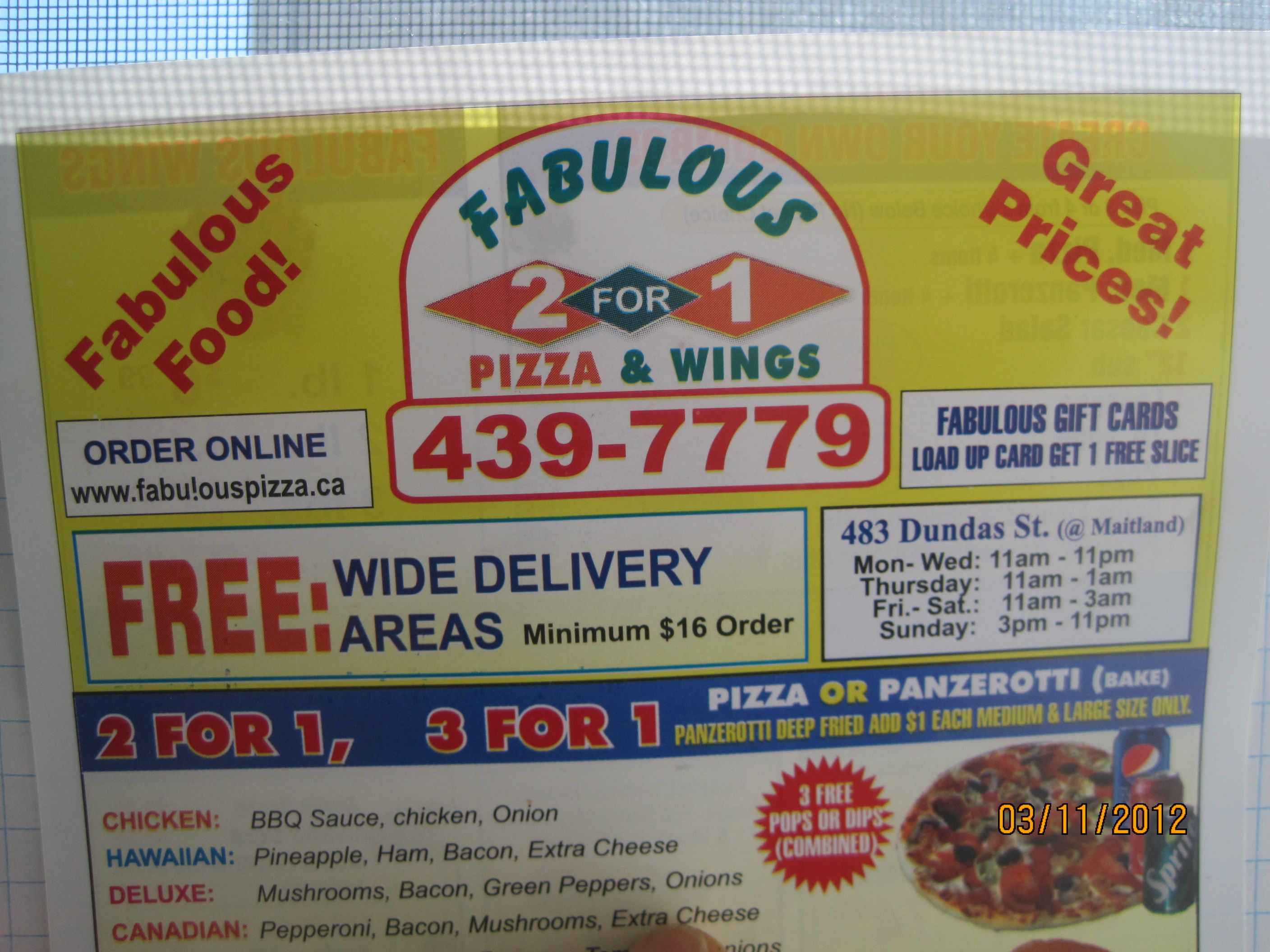 Fabulous 2 For 1 Pizza &a; Wings - Logo