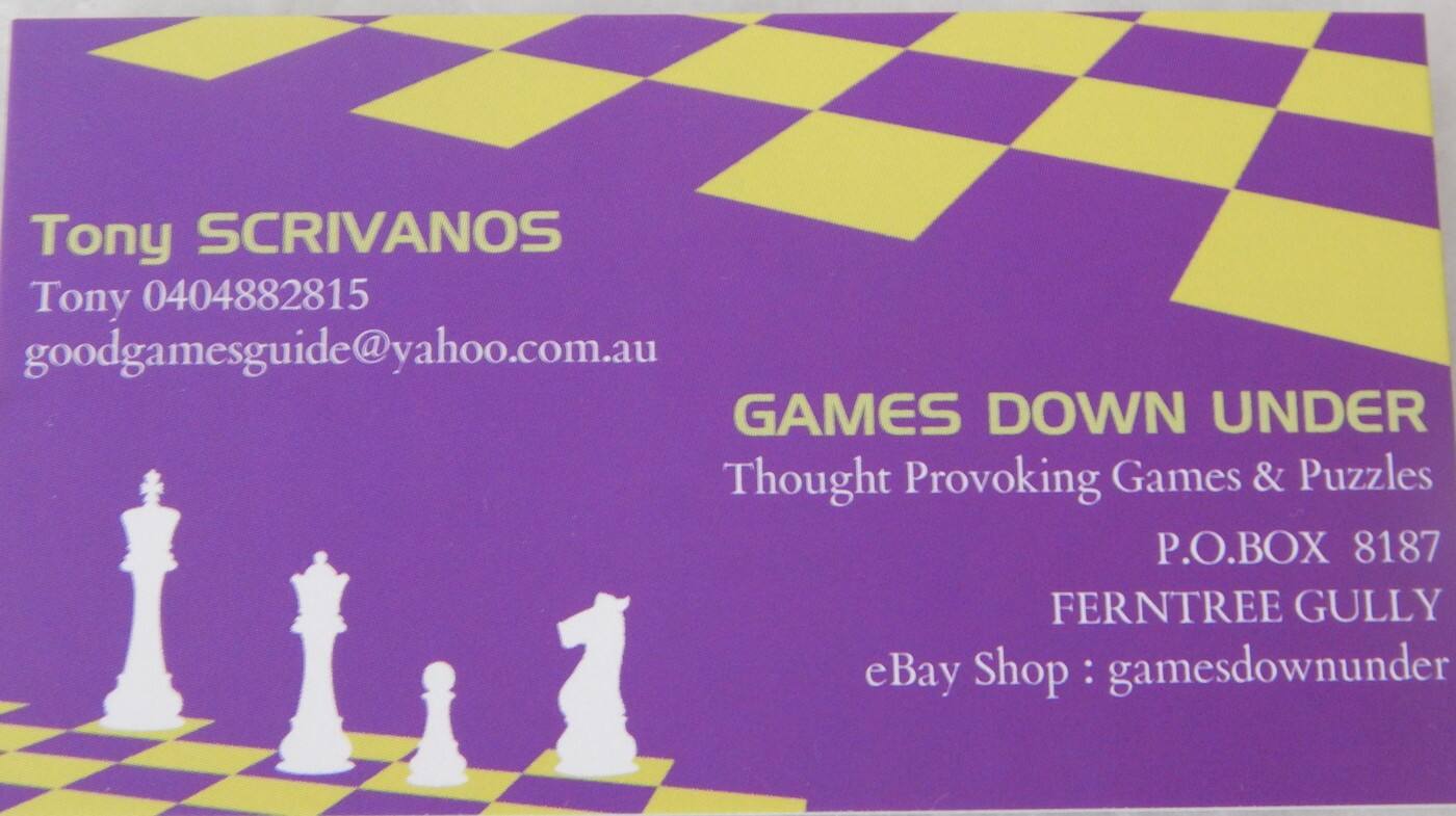 GAMES DOWN UNDER - Cover photo