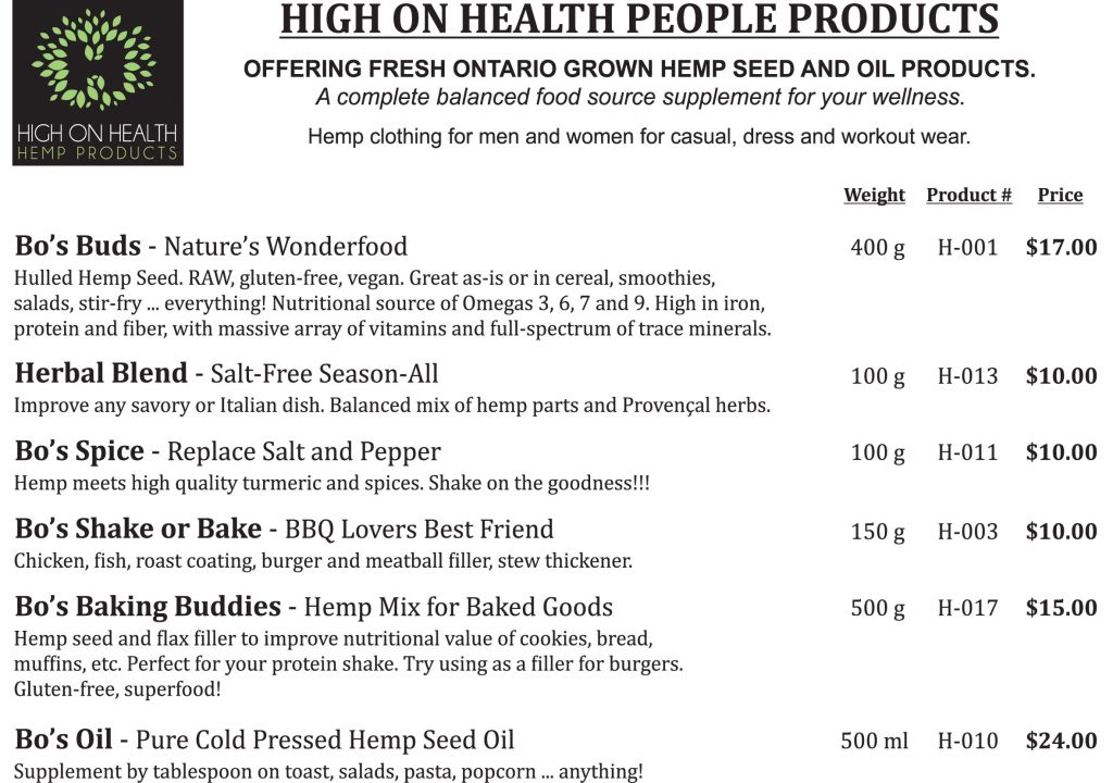 High on Health Hemp Products Inc - Logo