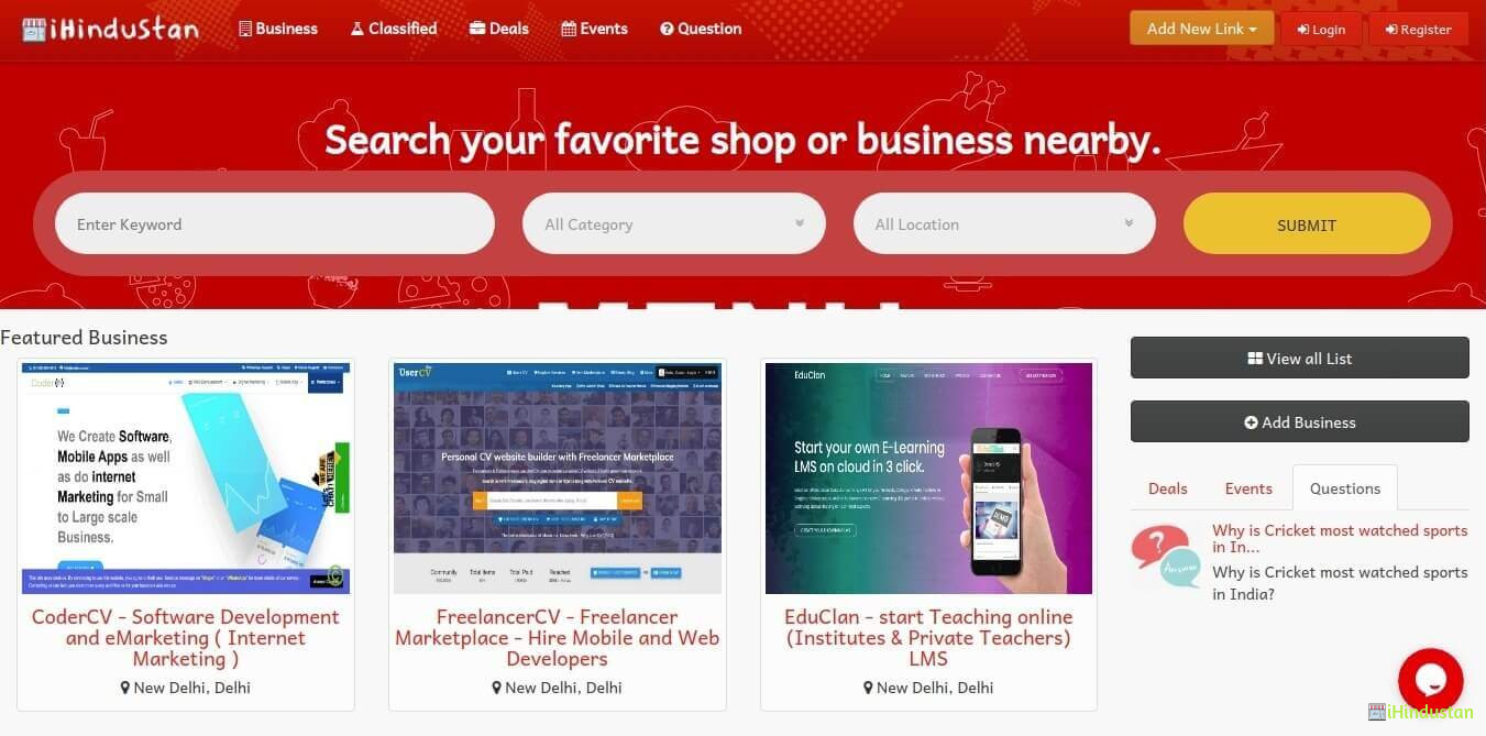 iHindustan - India's own Local Business Search Engine - Logo