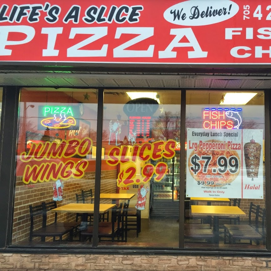 Life&s;s A Slice Pizza Fish And Chips - Logo