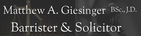Matthew A. Giesinger, Barrister &a; Solicitor - Logo