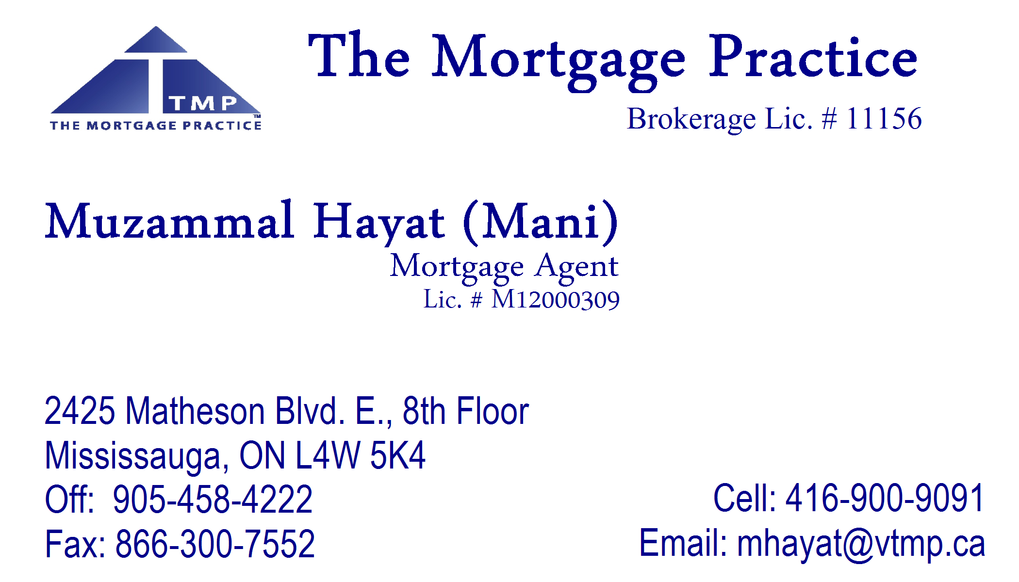 Muzammal Hayat (Mani) Lic#M12000309 - Logo