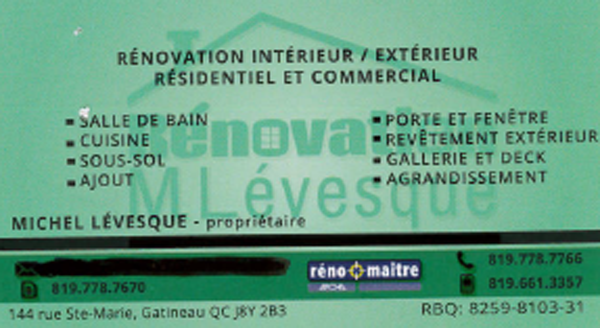 Rénovation M. Lévesque - Logo