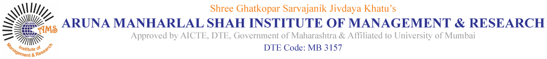 SGSJKs Aruna Manharlal Shah Institute of Management & Research (AMSIMR, Mumbai) - Logo