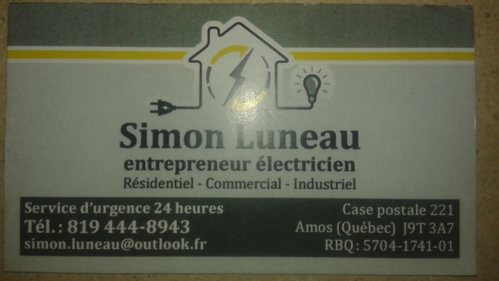 Simon Luneau Entrepreneur électricien - Logo