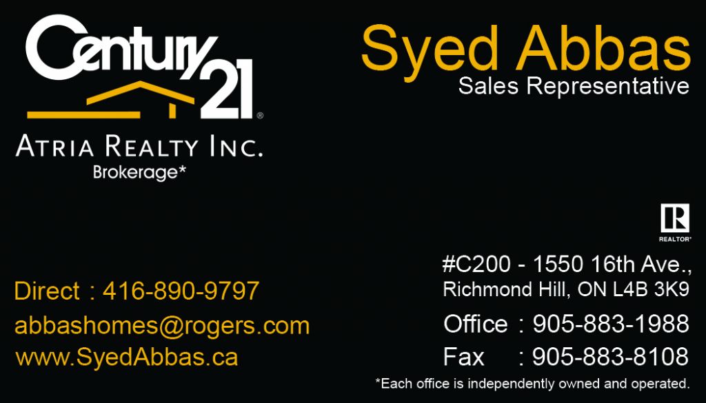 Syed Abbas - Century21 Atria Realty Inc Brokerage - Cover photo