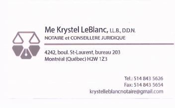 Étude De Me Krystel Leblanc Notaire - Logo