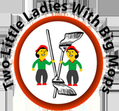 Two Little Ladies With Big Mops - Logo