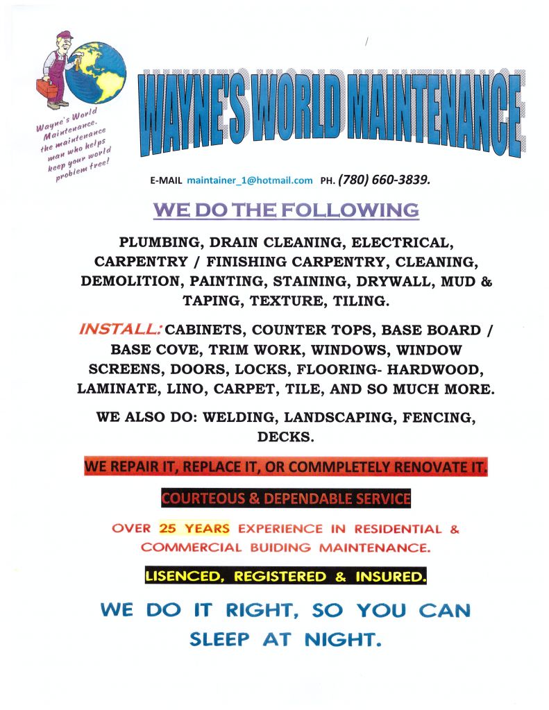 WAYNE&s;S WORLD MAINTENANCE - Logo