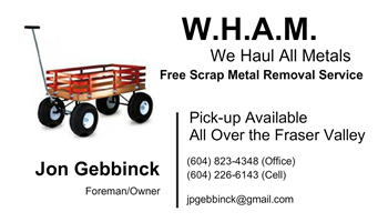 W.H.A.M. We Haul All Metals - Logo